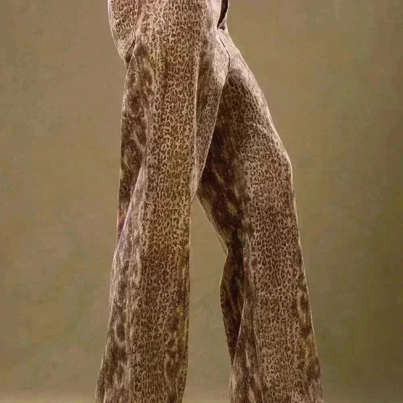 Multicolor Casual Women's Low Rise Snakeskin Denim Trousers - Picture 4 of 5